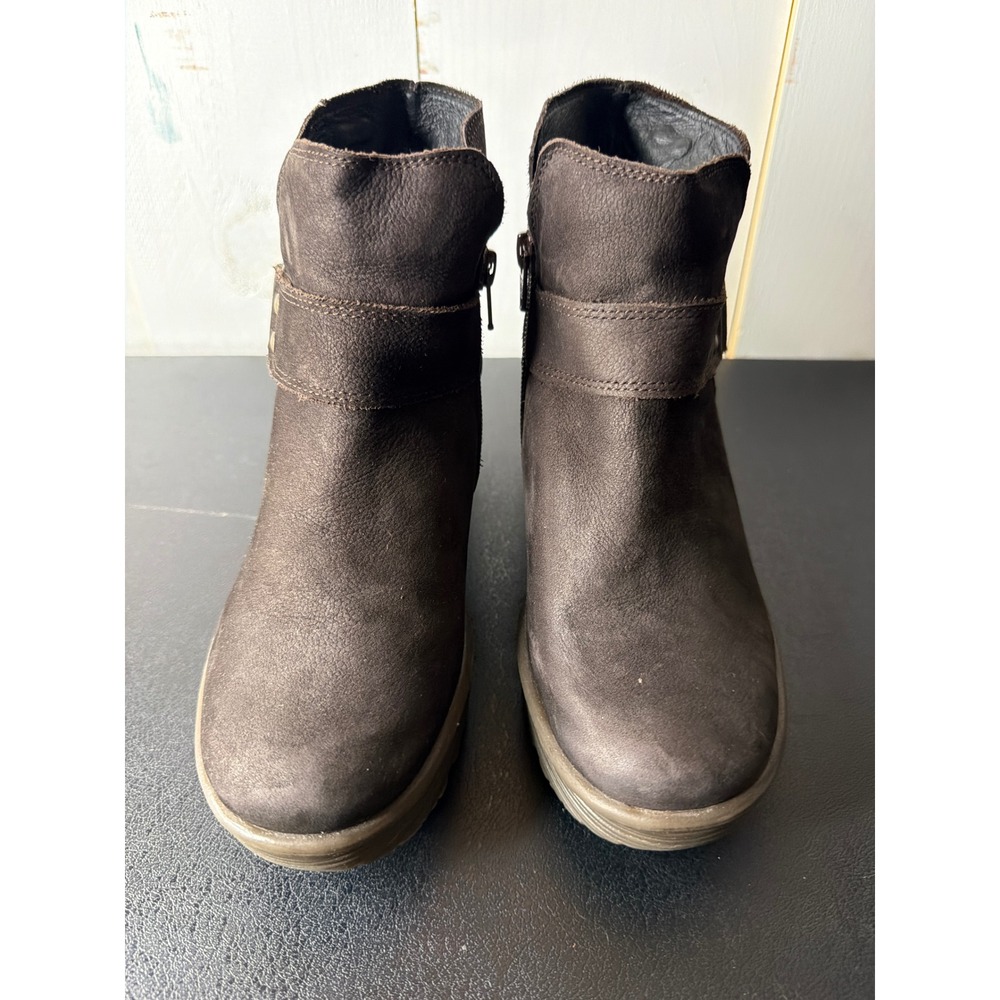 Fly London Yockfly Gore-Tex Brown Leather Wedge Ankle Boots Womens EU 37